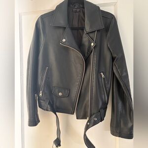 Topshop Women's Black Leather Jacket